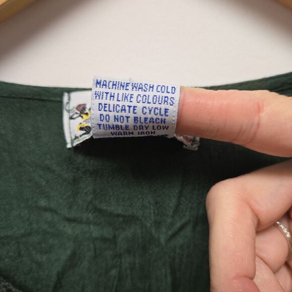 Just Cruising Tie Dye Ombre Tunic Dress "Free Size" Turquoise Embroidered Boho - Picture 7 of 10